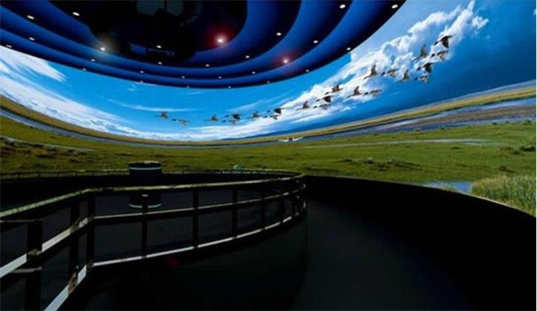 場(chǎng)面宏大的3D裸眼弧幕影院